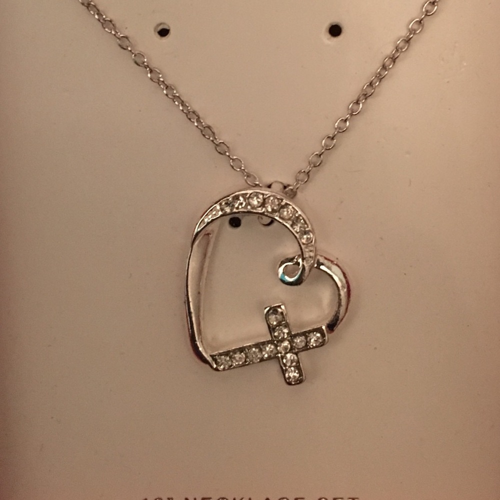 Heart + Cross Diamond Necklace